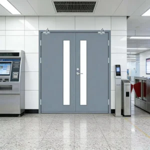Double Swing Steel Fire Rated Metal Door with Modern Design Fire Prevention Feature Stainless Steel Double Door Designs