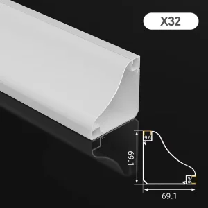 Dual Light Wall Washer LED Aluminum Profile X12 Extrusion Housing with Diffuser for Home & Commercial Linear Lighting