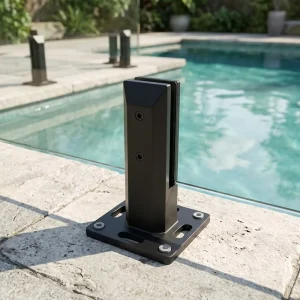 Duplex 2205 Glass Railing Swimming Pool Fence Spigot Glass Balustrade Black Glass Spigots