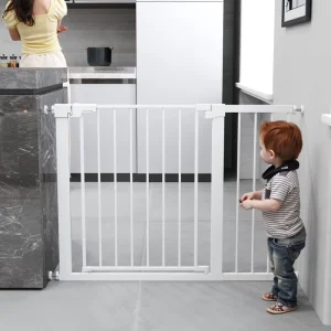 Durable Steel Metal Baby Safety Stair Fence Gate Kid Pet Isolating Barrier Children’s Toilet Security Baby Safety Gate Dog Gate