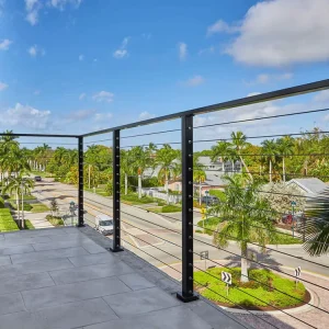 EKOO METAL Factory Deck Wire Rope Balustrade Posts Balcony Stainless Steel Cable Railing System