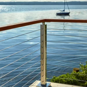 EKOO METAL Low Maintenance Diy 42″ Horizontal Cable Railing Deck Posts