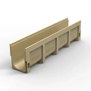 EN1433 Precast Polymer Concrete U Shaped Trench Drain Heavy Duty D400 Drainage Channel For Road Parking Lot