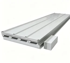 Eco-Friendly Metal-Clad EPS Sandwich Panel, 5-Year Warranty, Fire-Resistant and Waterproof, Prefabricated Wall Panel for Roofs, Exterior Walls and Hotels