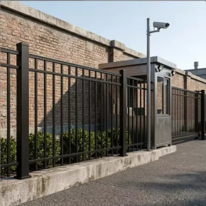 Easy Assembly Powder Coated Steel Tubular Fence Metal Security Boundary Fencing for Industrial Yard and Garden