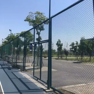 Easy Installation 60mm Diamond Hole PVC Coated Green Chain Link Security Stadium Sport Netting Galvanized Waterproof Fence