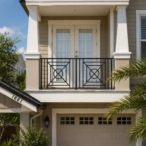 Easy Installation Prefabricated Metal Balcony Railing with Ornamental Design