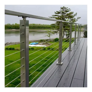 Easy-to-Install Deck Balcony Cable Railing Balustrade Satin Stainless & Black Color