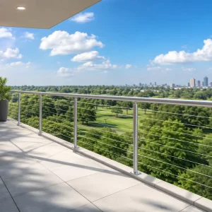 Easy to Install Square Post Side Mounted Cable Railing Cable Balustrade