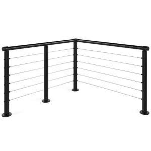 Easy to Install Top Mounted Matt Black Stainless Steel Balustrade for Indoor Stairs factory