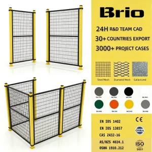 Eco-Friendly Easily Assembled Powder Coated Modular Safety Fence Heavy Duty Steel Mesh Machine Guard for Warehouse