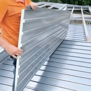Eco Friendly Modern Aluminum Sandwich Panel Fireproof Weather Resistance PU Insulation Metal Roof Board For Commercial Hotel