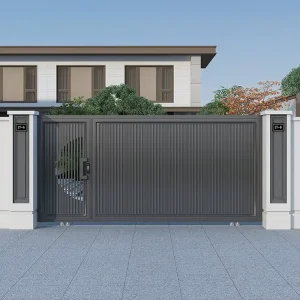 Electric Aluminum Alloy Cantilever Trackless Sliding Gate for Courtyard Villa School Fence