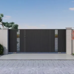 Electric Aluminum Slat Sliding Garden Gate for Modern Houses