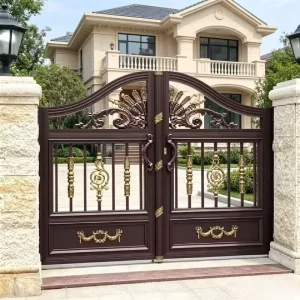 Electric Heat Treated Aluminum Alloy Gates Durable Rustproof Waterproof Powder Coated Home Security for Outdoor Use