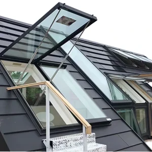Electric Skylight Automatic Aluminum Sliding Metal Roof Skylight Glass Folding Roof Covers for House