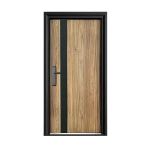 Elegant Wood Grain Pattern Steel Door Decorative Security Front Door Other House Door for Home