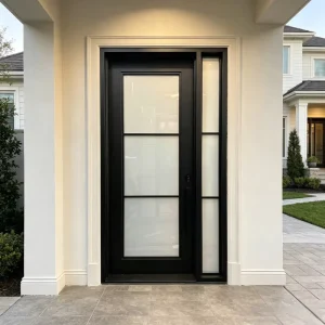 Elegant Wrought Iron Door Modern Exterior Swing Open Hinged Security Access Openings Main Entryway Front Door