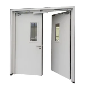 Emergency Exit Fire Rated Metal Door Steel Anti Fire Door Fire Prevention Door with Tempered Glass