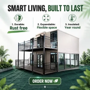 Energy Efficient Eco Friendly Cabin Rock Wool Fire Insulation Material for 20 Feet Expandable Container House Two Story
