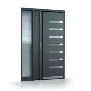 Entrance Security Door Smart Lock Steel Security Door with Glass Panel