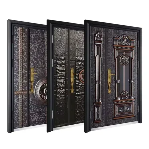 Entry Exterior Metal Doors Residential Villa Main Front Metal Modern Door
