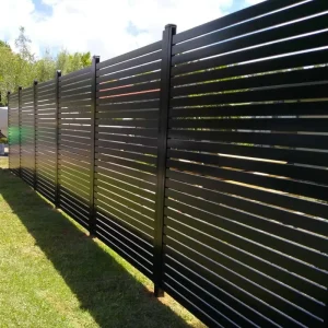 Estate Fencing Aluminum Privacy Outdoor Fence Panels House Security Metal Horizontal Slat Garden Yard Fences 6 Feet 3D
