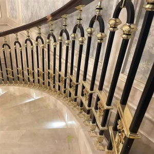 European Classic Metal Handrails In Modern French Style Custom Sizes Brass Aluminum Stair Balusters For Balcony Mall