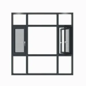 European Design Customized Modern Aluminum Thermal Break Security Casement Swing Window Double Glazed Windproof Villa Bedroom