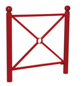 European Style Black Cross X Shape Wrought Iron Metal Powder Coated Durable Street Road Boundary Fence for Urban Public Road