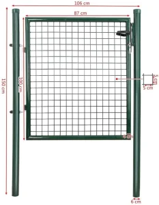 European Style Coated Steel Garden Gate with Poles