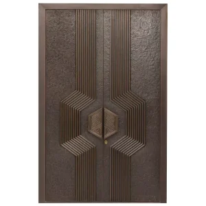 European Style Villa Entrance Metal Bronze Door Advanced Security Lock Fireproof Noise Reducing Metal Entry Doors