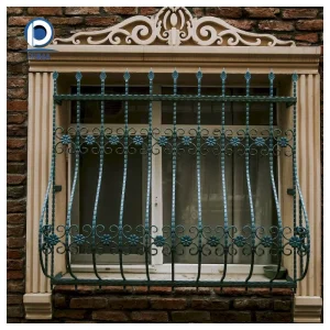 European Style Wrought Iron Balcony Balustrade Custom Ornamental Decorative Metal Outdoor House Railing