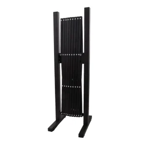 Expandable Metal Barricade with Iron Column Mesh, Reflective Portable Traffic Fence with Locking Coasters