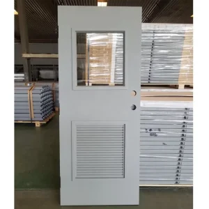 Exterior Metal Louvre Door FM Approved Steel Fire Rated Door for Commercial
