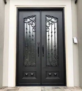 Exterior Residential Front Door Wrought Iron Doors Security Door Gates Custom Glass For Houses