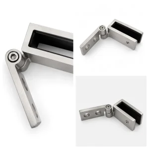 Exterior Rust Protection Frameless Balustrade Swivel Adjustable Glass Clamp Wall to Glass Connection Glass Clip