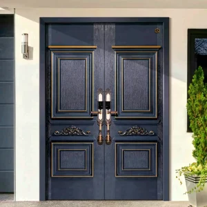 Exterior Security Entrance Main Door Cast Aluminum Alloy Bulletproof Finished Modern Design High End Villa Residence Outdoor
