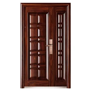 Exterior Steel Doors Anti Theft Asian Finished Doors Front Entry One and Half Doors for House
