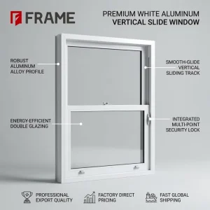 Exterior Trim Aluminum Vertical Sliding Window Decorative Divider Grid Option for Classic American Villa Procurement B2B