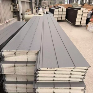 Exterior Wall Cladding Board Insulation Material Wood Great Wall Panel Metal Siding Board Outdoor Building Pu Sandwich Board