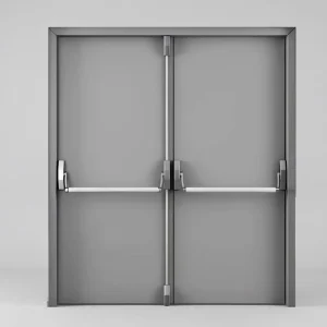 FD60 90min 120min 180min Painting Steel Fire Rated Door Galvanized Hollow Metal Flush Fire Door with Push Bar