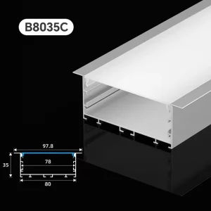 Factory Channel Plaster 96*35MM Standard Recessed Surface Mount Aluminum Profile Led Strip Aluminum Profile for Office Lighting
