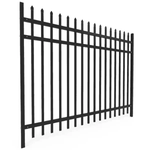 Factory Customization 6 ft Metal Modern Designs Heavy Duty Picket Top Security Outdoor Black Galvanized Steel Fence Panels