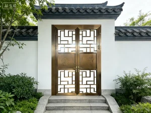 Factory Customized Cleverly Crafted Durable Flame retardant Waterproof Corrosion resistant Metal Courtyard Door