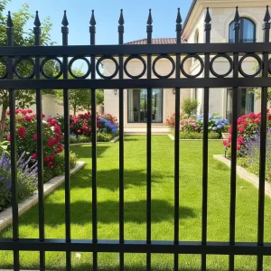 Factory Decorative Adjustable Metal Galvanized Wrought Iron Tubular Steel Picket Fence for House Fencing