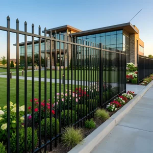 Factory Decorative Black Zinc Steel Fence Panels Sliding Gate Outdoor Security Fence for Pool Garden Yard