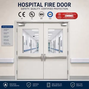 Factory Direct Custom Size Steel Fire Door Galvanized Sheet Fire Proof Door With Fire Resistant Hardware
