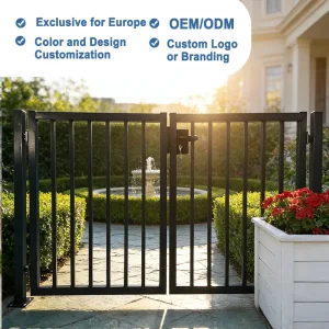 Factory Direct Iron Double Swing Gate 6 Feet Powder Coated Anti-Corrosion for Cattle Livestock Customizable