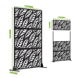 Factory Direct Laser-Cut DIY Metal Outdoor Fence Screen with Stand for Patio or Garden